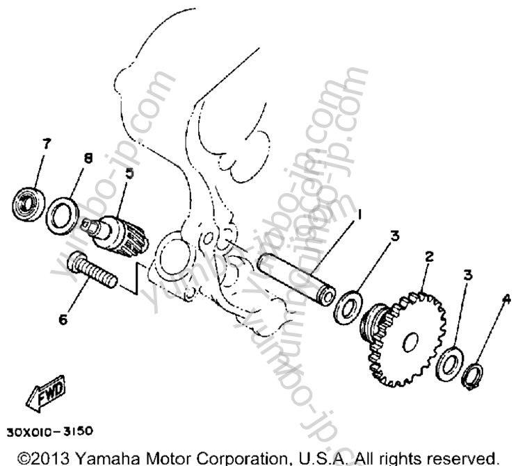 Tachometer Gear for motorcycles YAMAHA XT350N 1985 year
