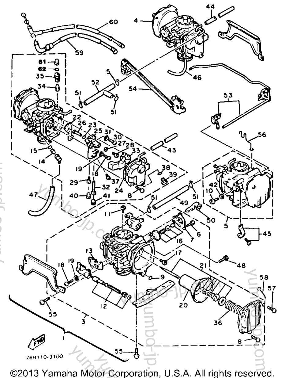 Карбюратор для мотоциклов YAMAHA XVZ12TK 1983 г.