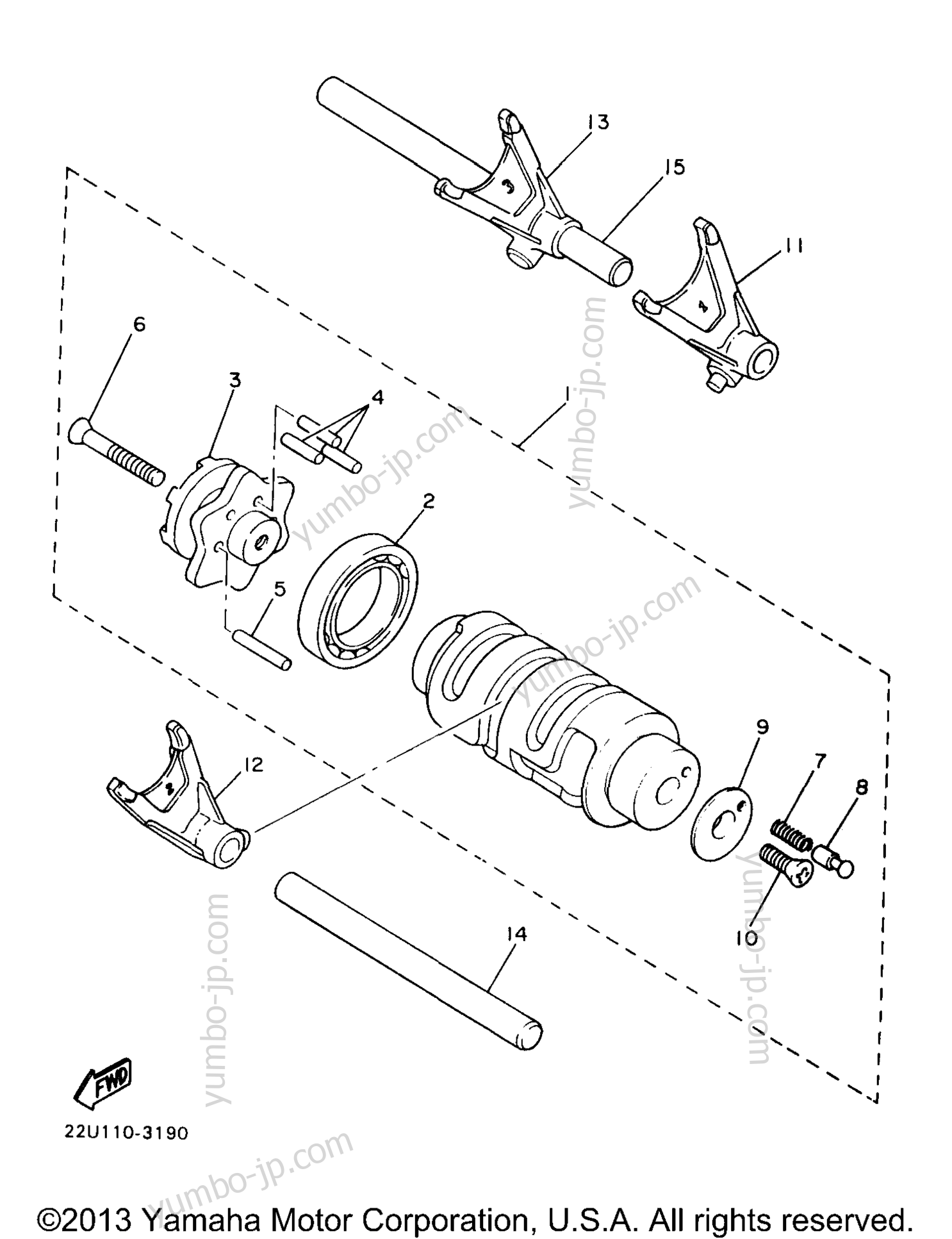 Shift Cam Shift Fork for motorcycles YAMAHA VIRAGO 535 (XV535SJ) 1997 year