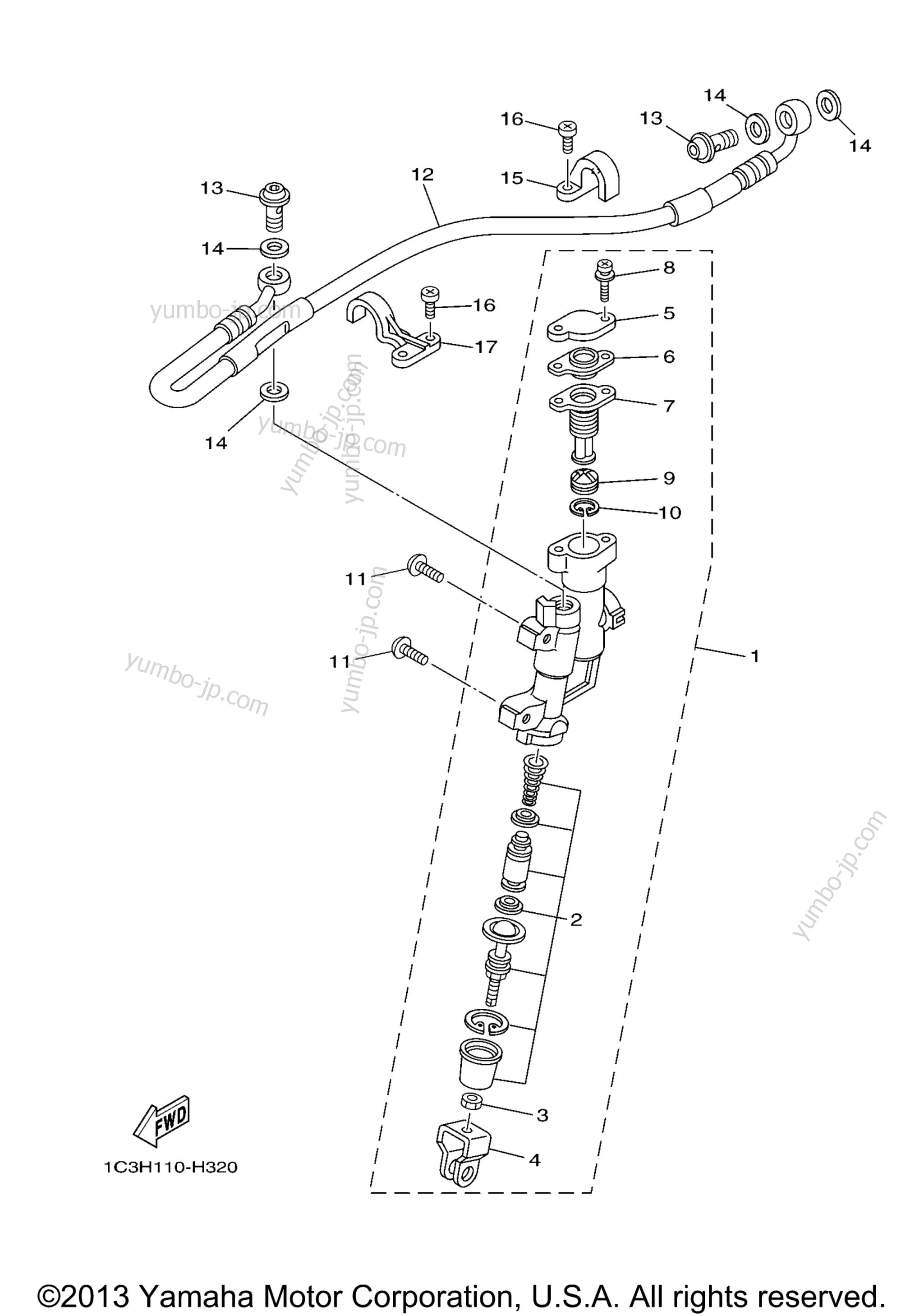 REAR MASTER CYLINDER для мотоциклов YAMAHA YZ125 (YZ125Y) 2009 г.