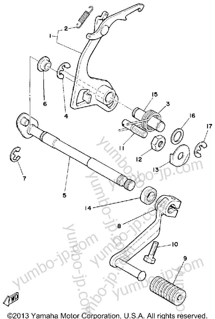 Shift Shaft-Pedal для мотоциклов YAMAHA DT125H 1981 г.