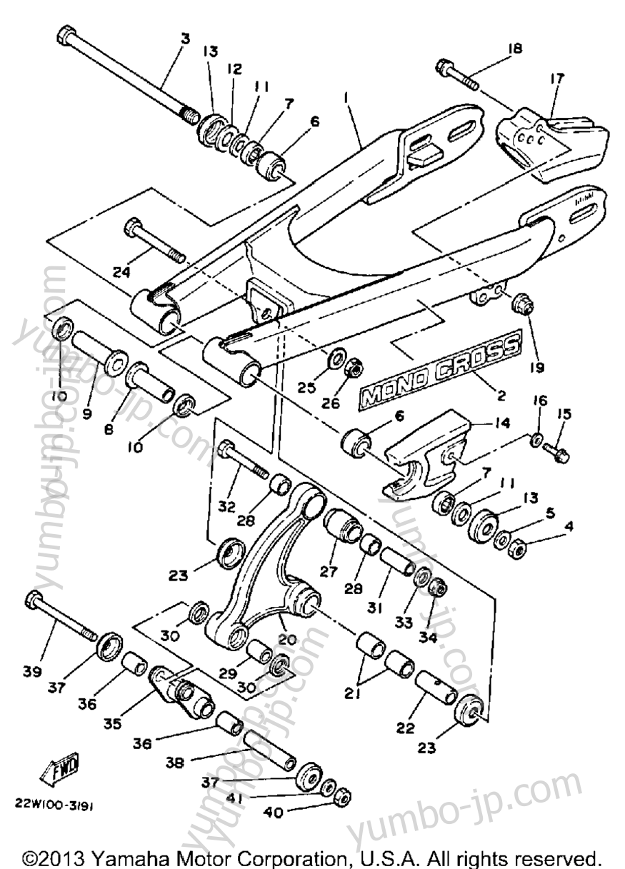 Swing Arm для мотоциклов YAMAHA YZ80 (YZ80N) 1985 г.