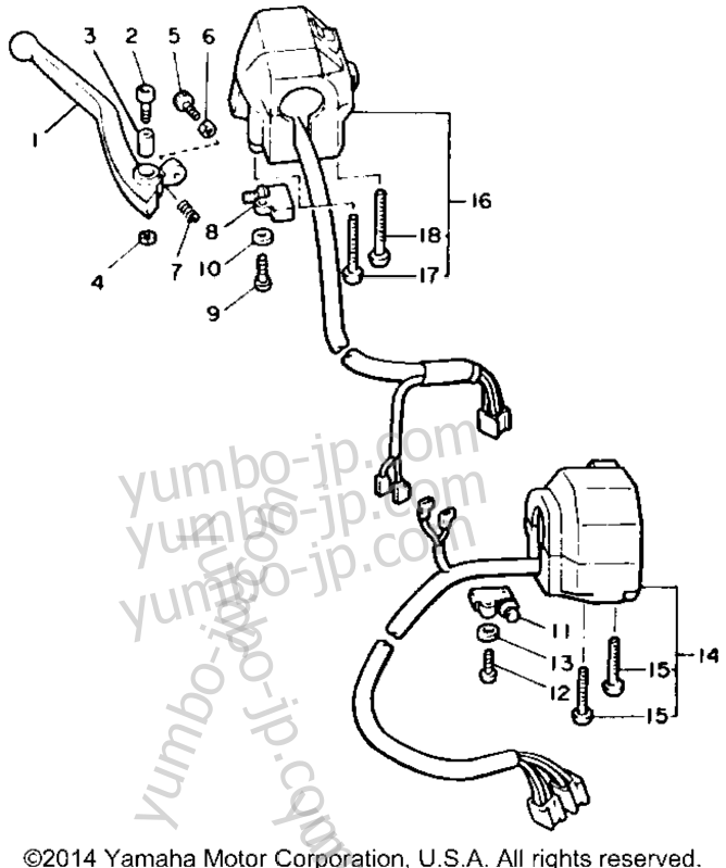 Handle Switch Lever для мотоциклов YAMAHA V-MAX 1200 (VMX12EC) CA 1993 г.