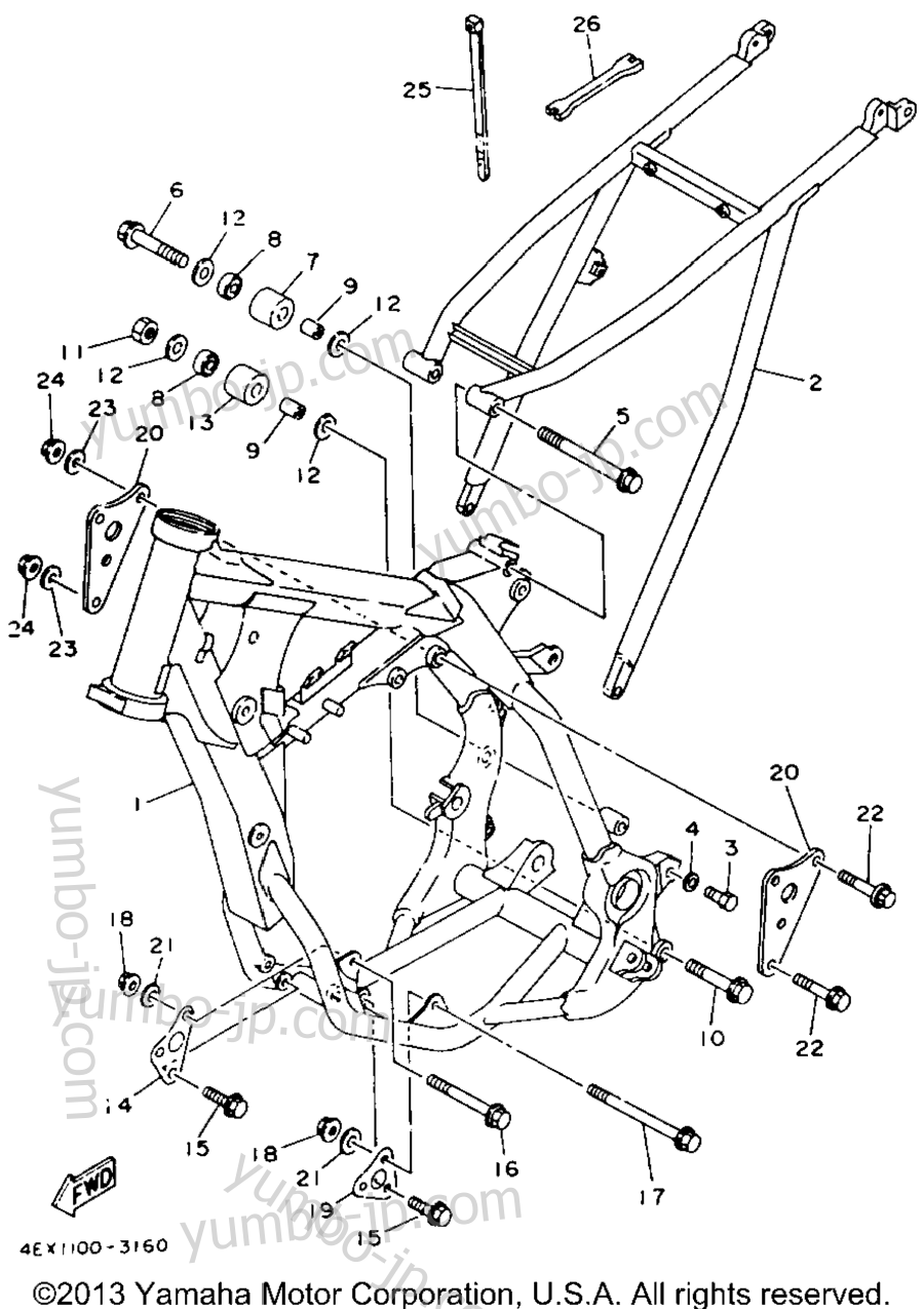 FRAME для мотоциклов YAMAHA YZ125E 1993 г.