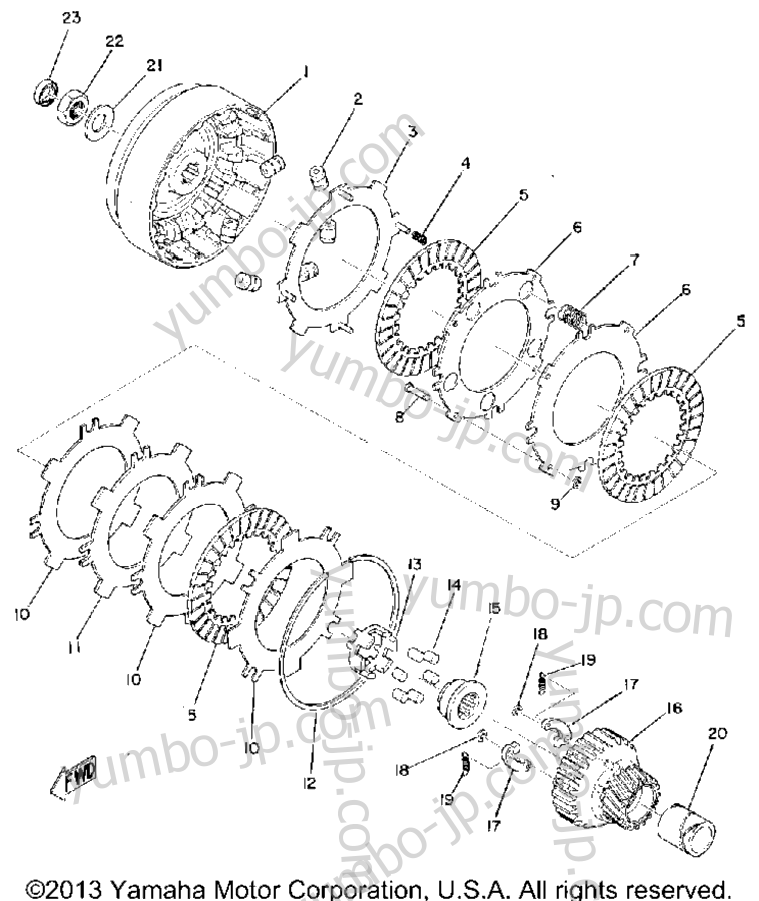 CLUTCH for motorcycles YAMAHA U7E 1972 year