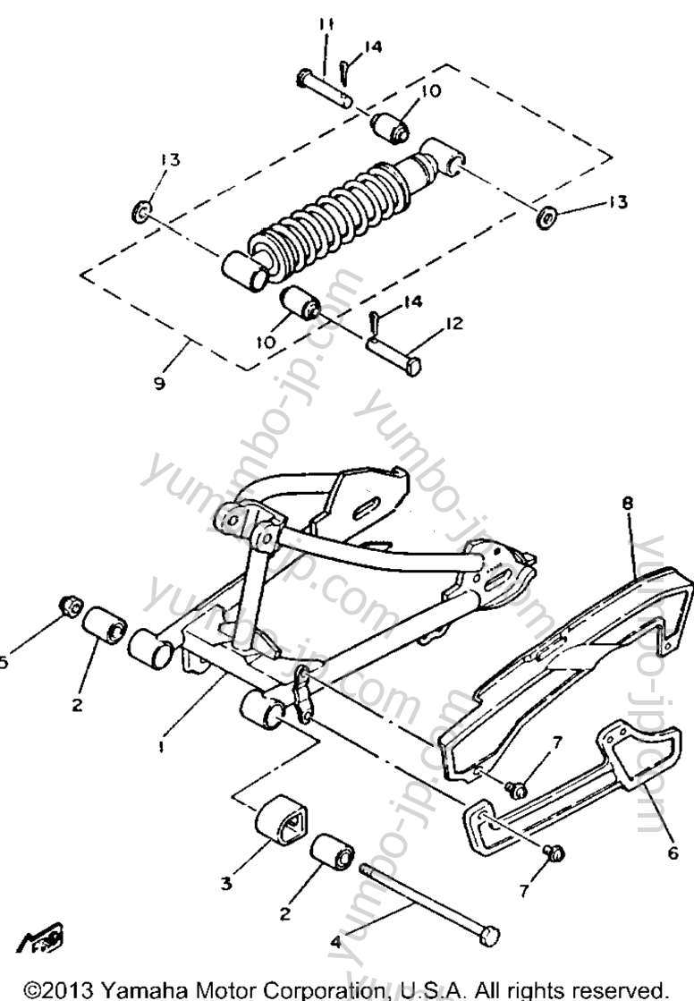 Swing Arm - Rear Shocks для мотоциклов YAMAHA Y-ZINGER (PW80F) 1994 г.