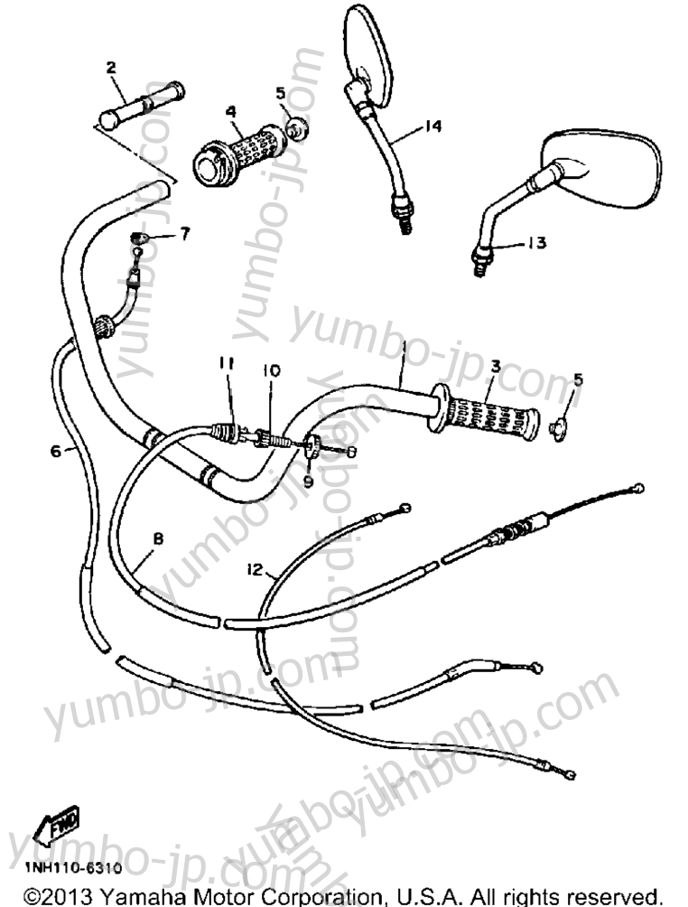 Handlebar Cable для мотоциклов YAMAHA MAXIM (XJ700S) 1986 г.