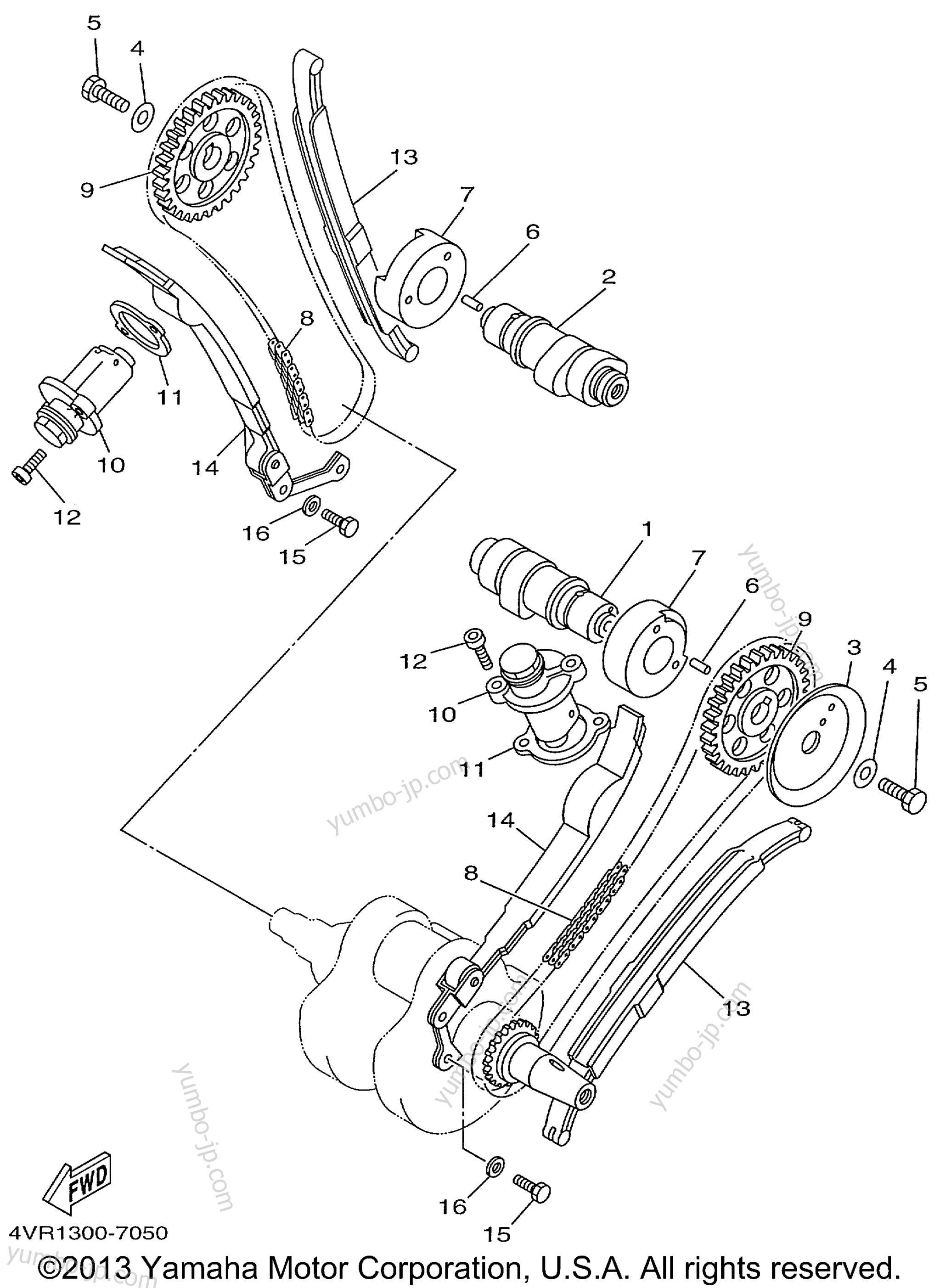 Camshaft Chain для мотоциклов YAMAHA V-STAR CUSTOM (XVS650KC) CA 1998 г.