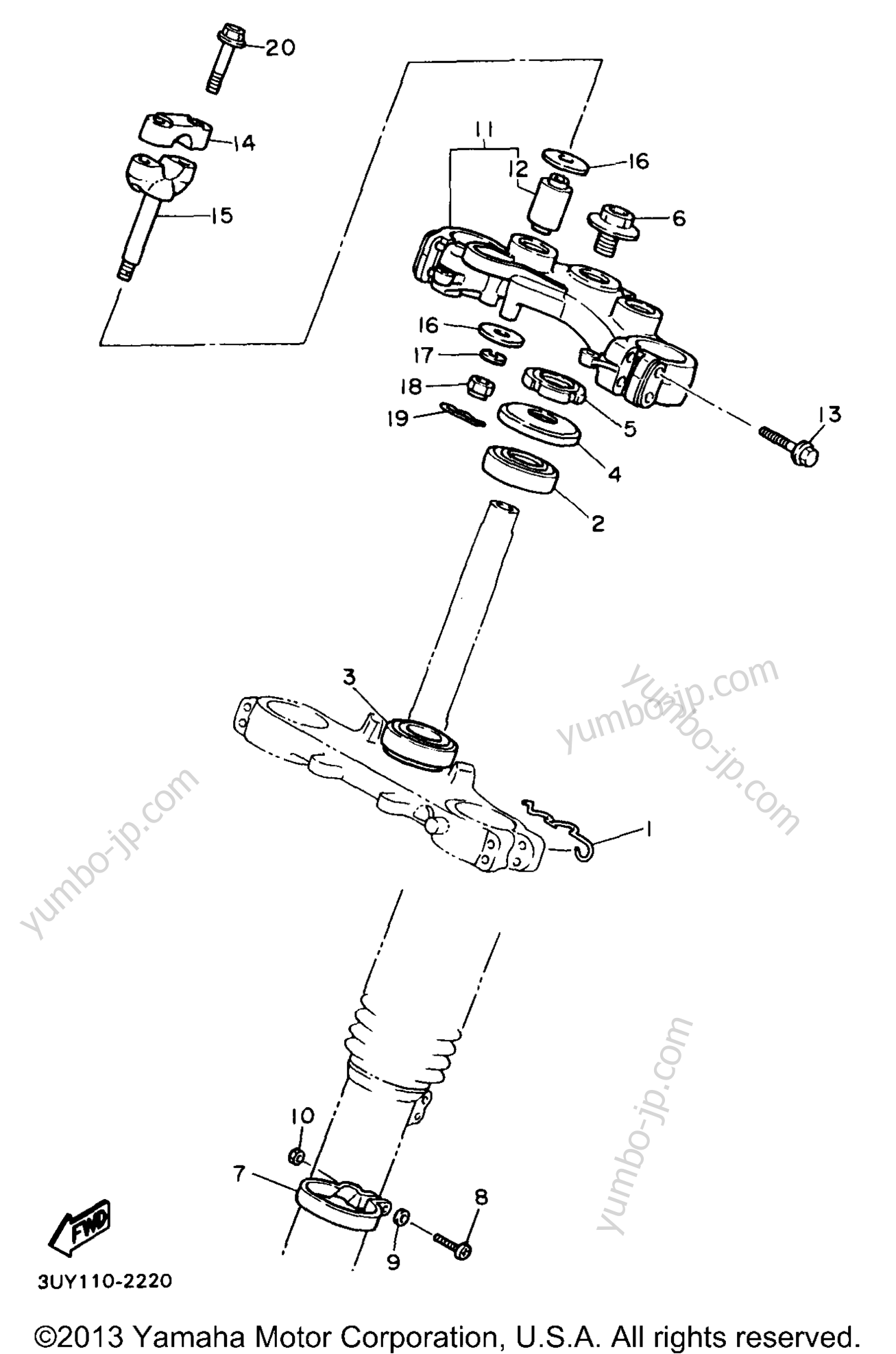 Steering for motorcycles YAMAHA XT600EE 1993 year