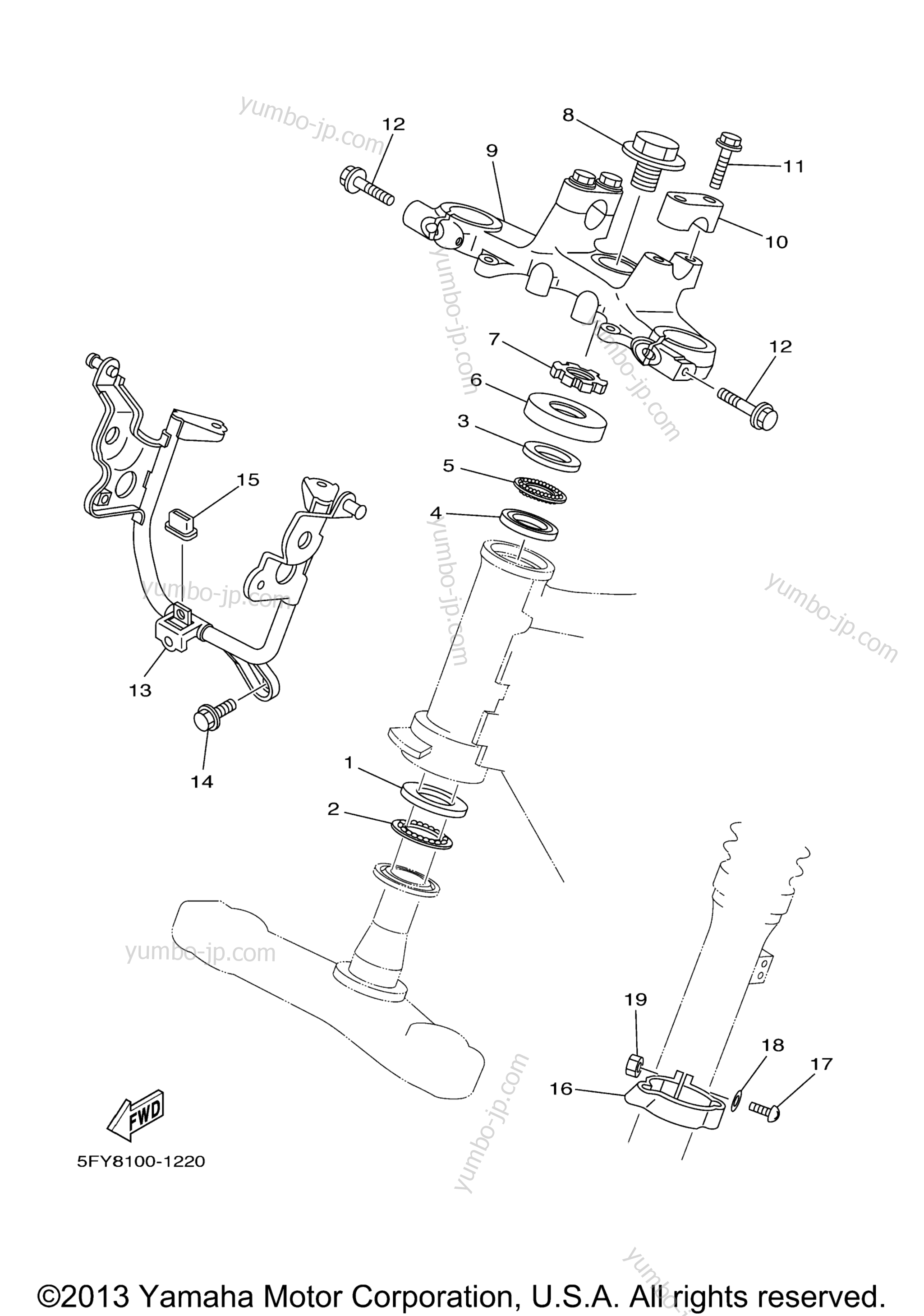 Steering for motorcycles YAMAHA TW200 (TW200XC) CA 2008 year