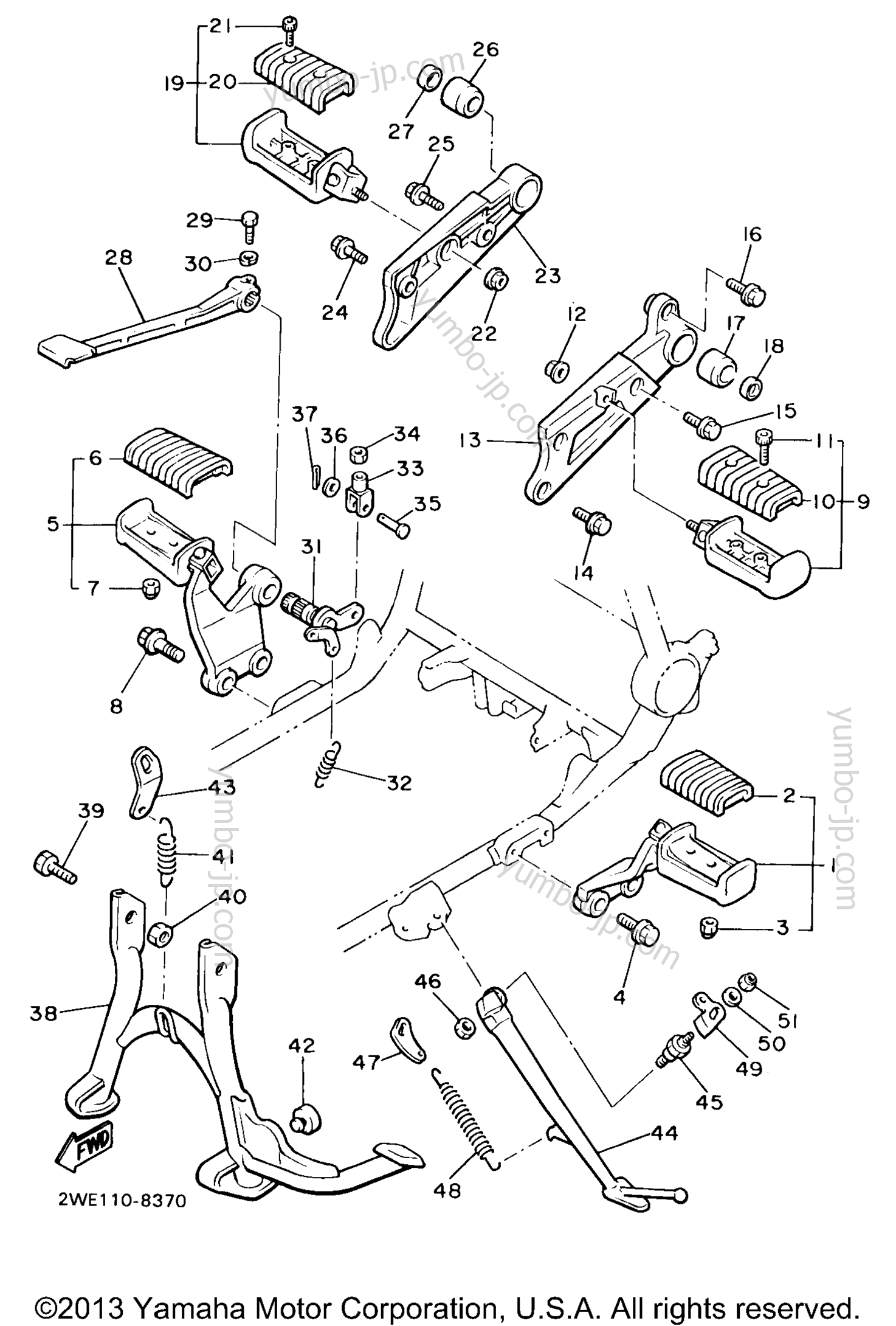 Stand Footrest for motorcycles YAMAHA V-MAX 1200 (VMX12KC) CA 1998 year