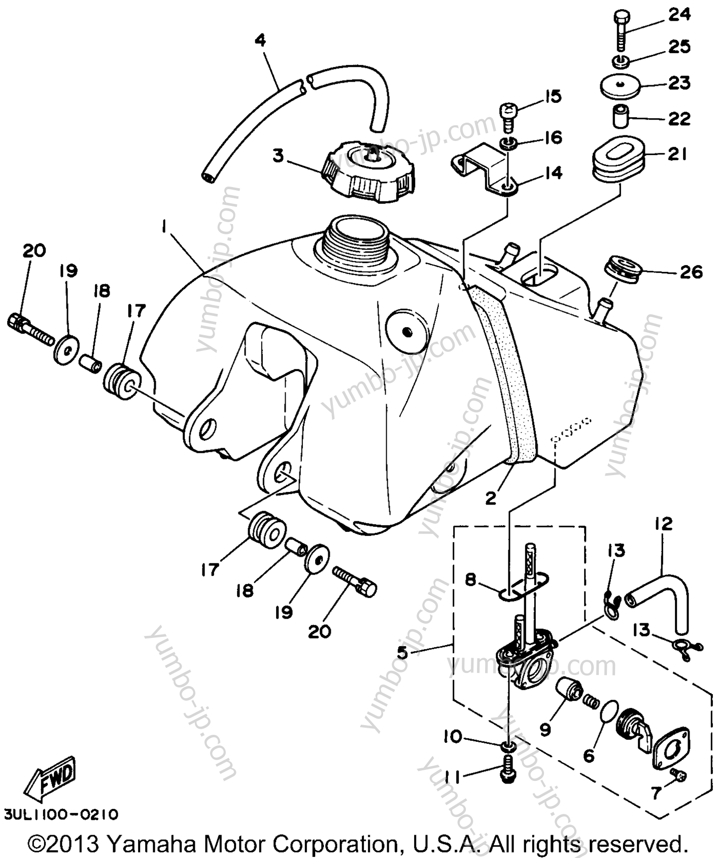 Топливный бак для мотоциклов YAMAHA RT100H 1996 г.