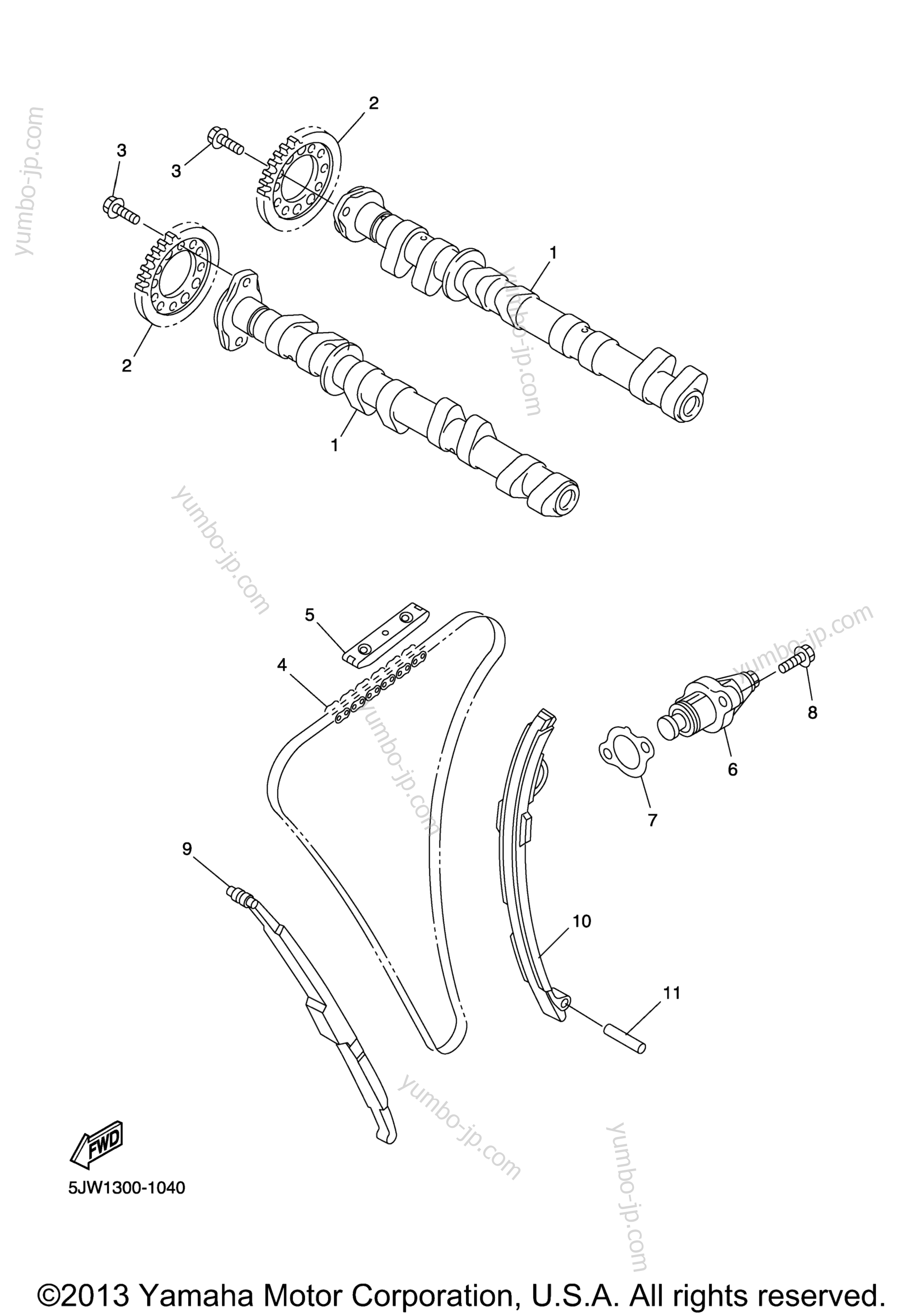 Camshaft Chain для мотоциклов YAMAHA FJR13ABS (FJR13AVC) CA 2006 г.