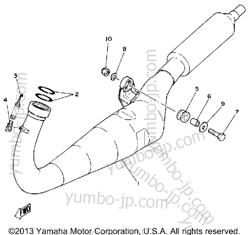 Exhaust for motorcycles YAMAHA TZ125G 1980 year