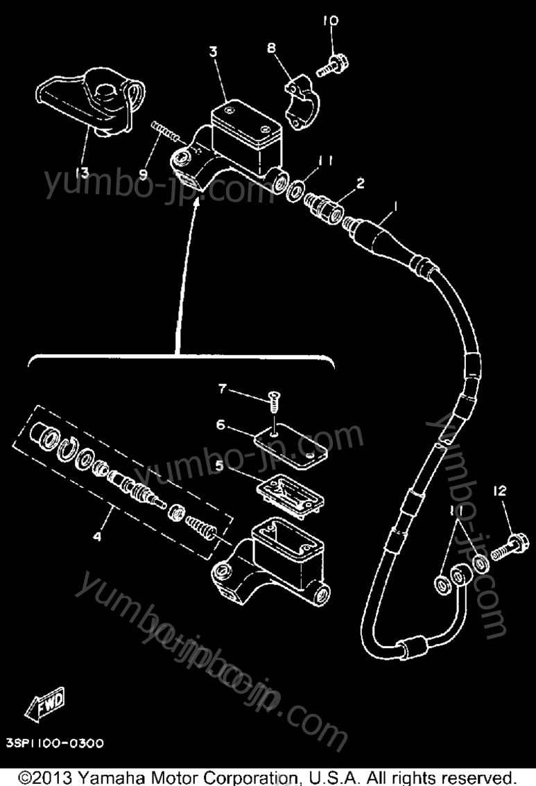 FRONT MASTER CYLINDER for motorcycles YAMAHA YZ250WRA 1990 year