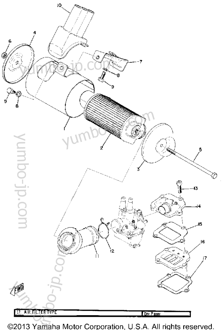 Intake for motorcycles YAMAHA U7E 1972 year