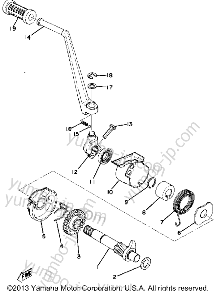 KICK STARTER для мотоциклов YAMAHA XS500D 1977 г.