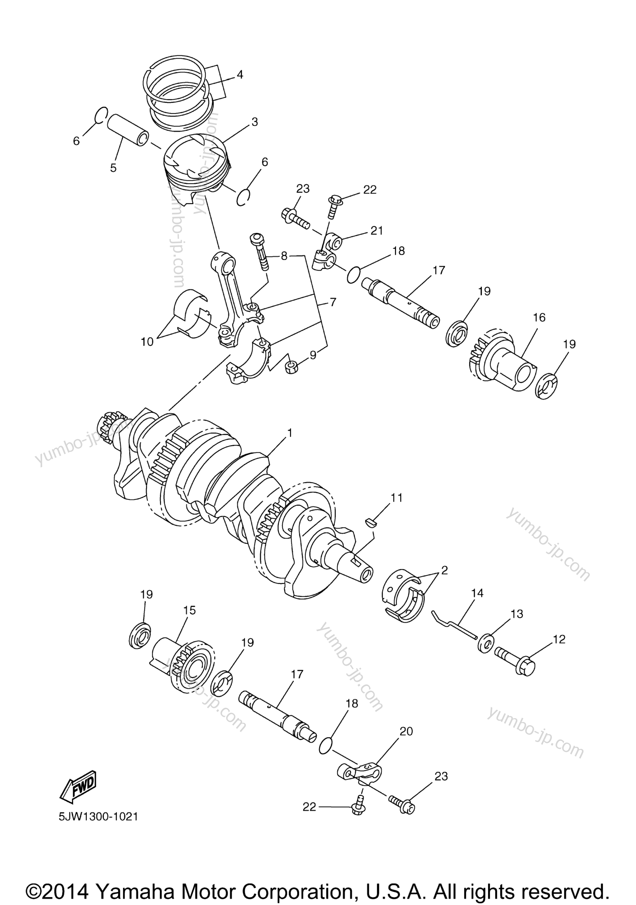 CRANKSHAFT PISTON for motorcycles YAMAHA FJR1300A (FJR13AAS) 2011 year