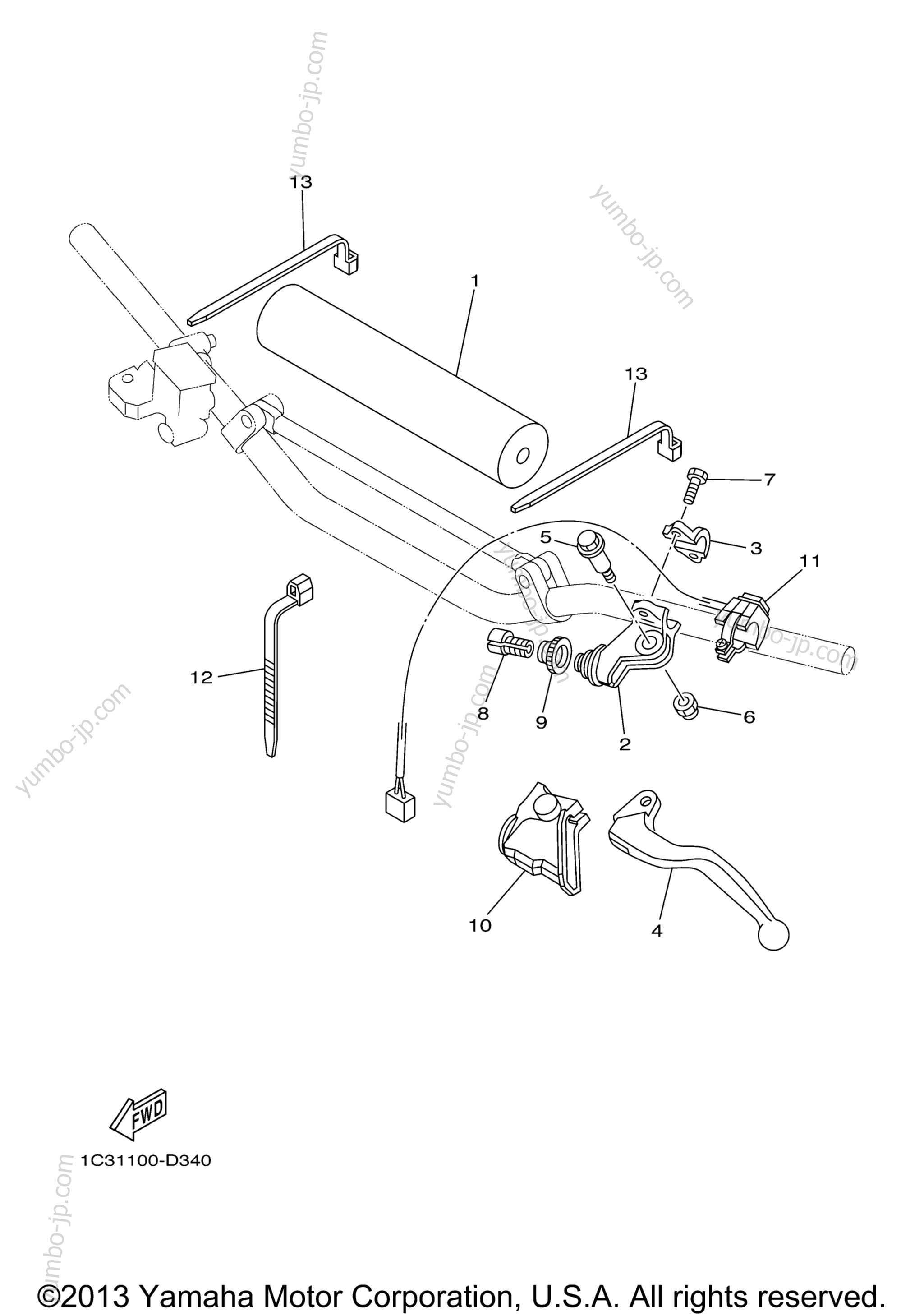 Handle Switch Lever for motorcycles YAMAHA YZ125 (YZ125T1) 2005 year