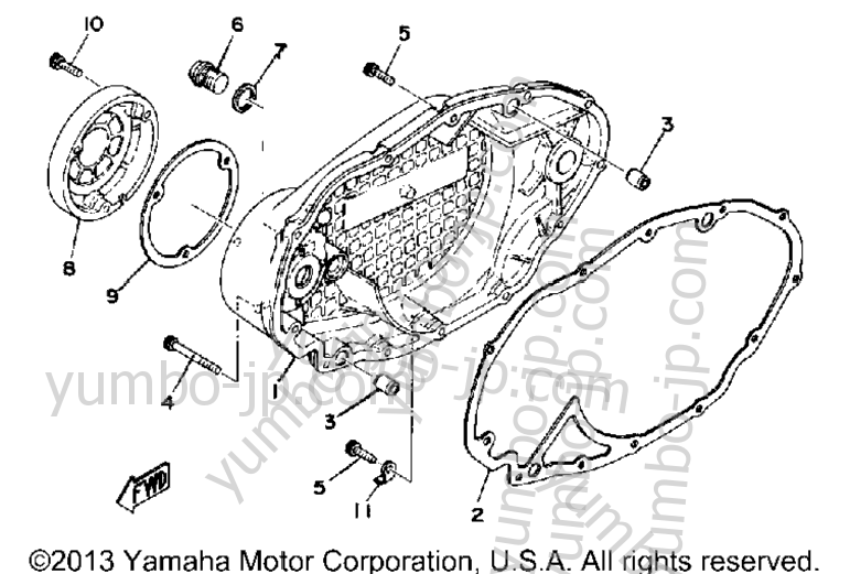 Crankcase Cover Right for motorcycles YAMAHA XS500 (XS500E) 1978 year