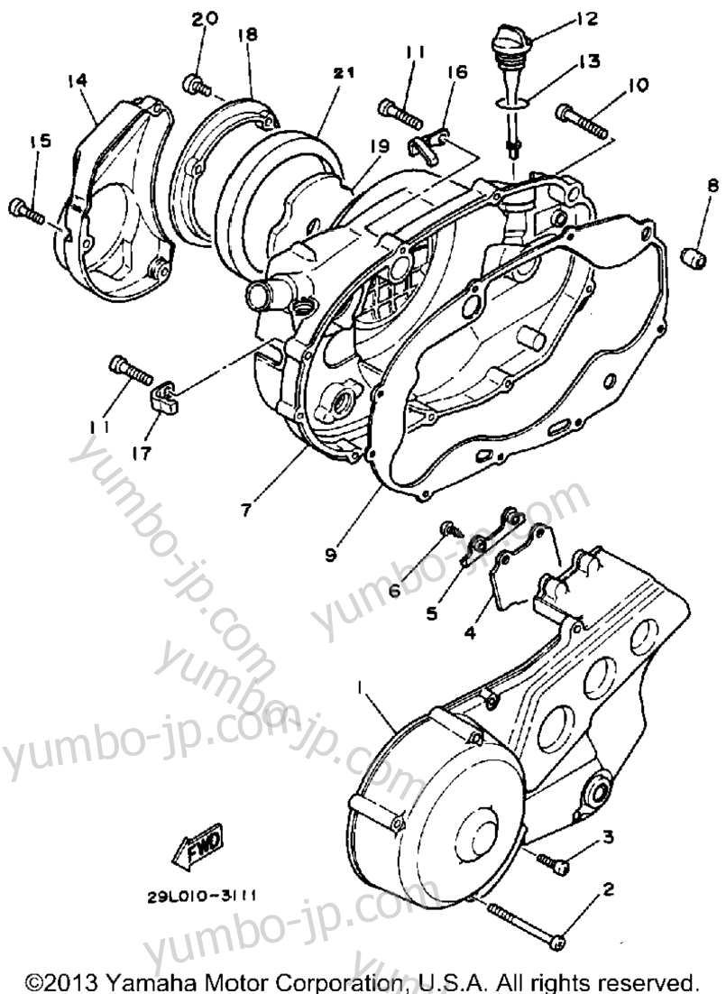 CRANKCASE COVER for motorcycles YAMAHA RZ350L 1984 year