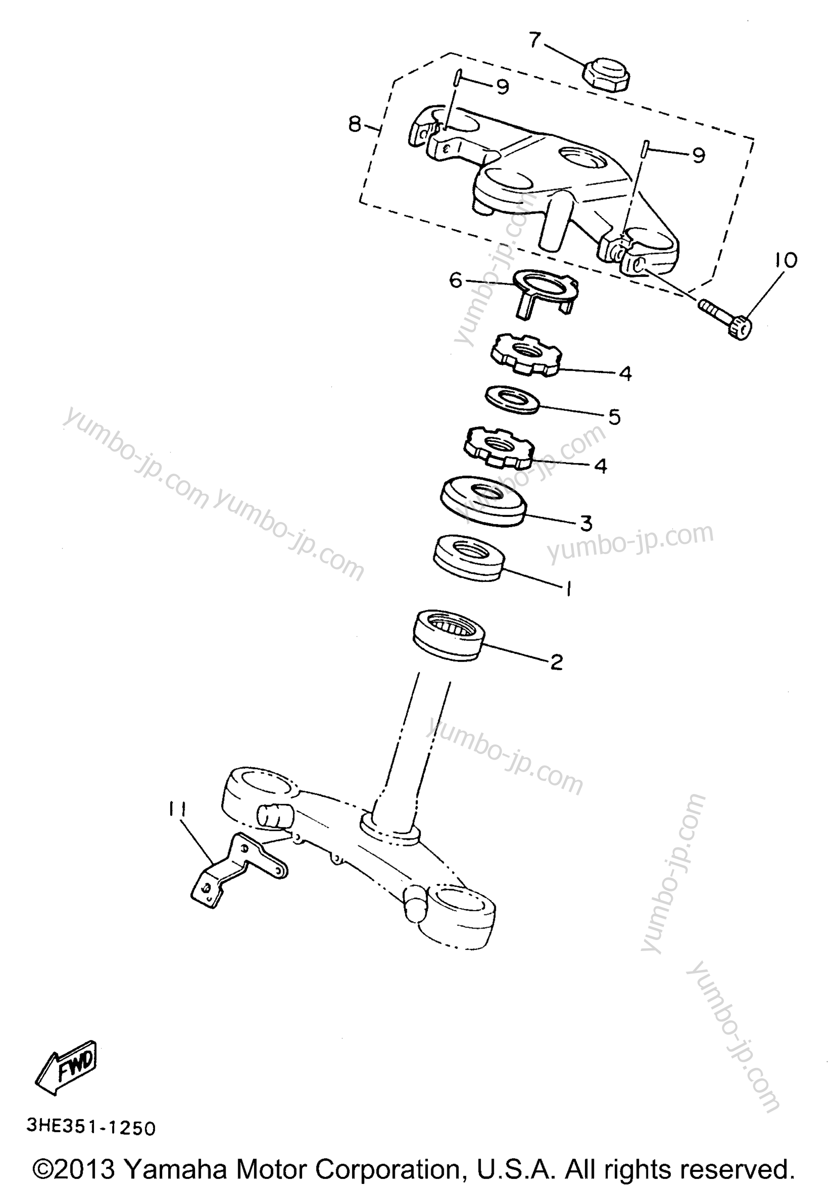 Steering для мотоциклов YAMAHA FZR600RHC CA 1996 г.