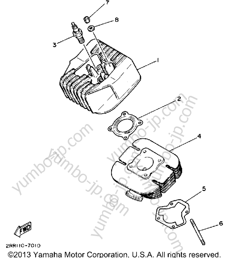 CYLINDER for motorcycles YAMAHA YSR50D 1992 year