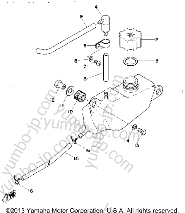 OIL TANK for motorcycles YAMAHA MX100B 1975 year