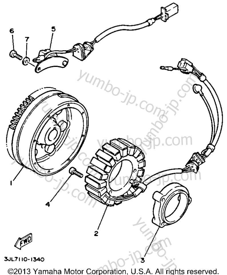 GENERATOR for motorcycles YAMAHA VIRAGO 750 (XV750E) 1993 year