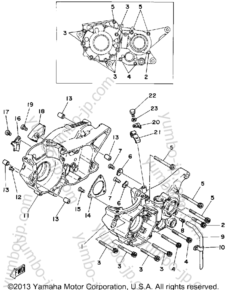 CRANKCASE for motorcycles YAMAHA IT425G 1980 year