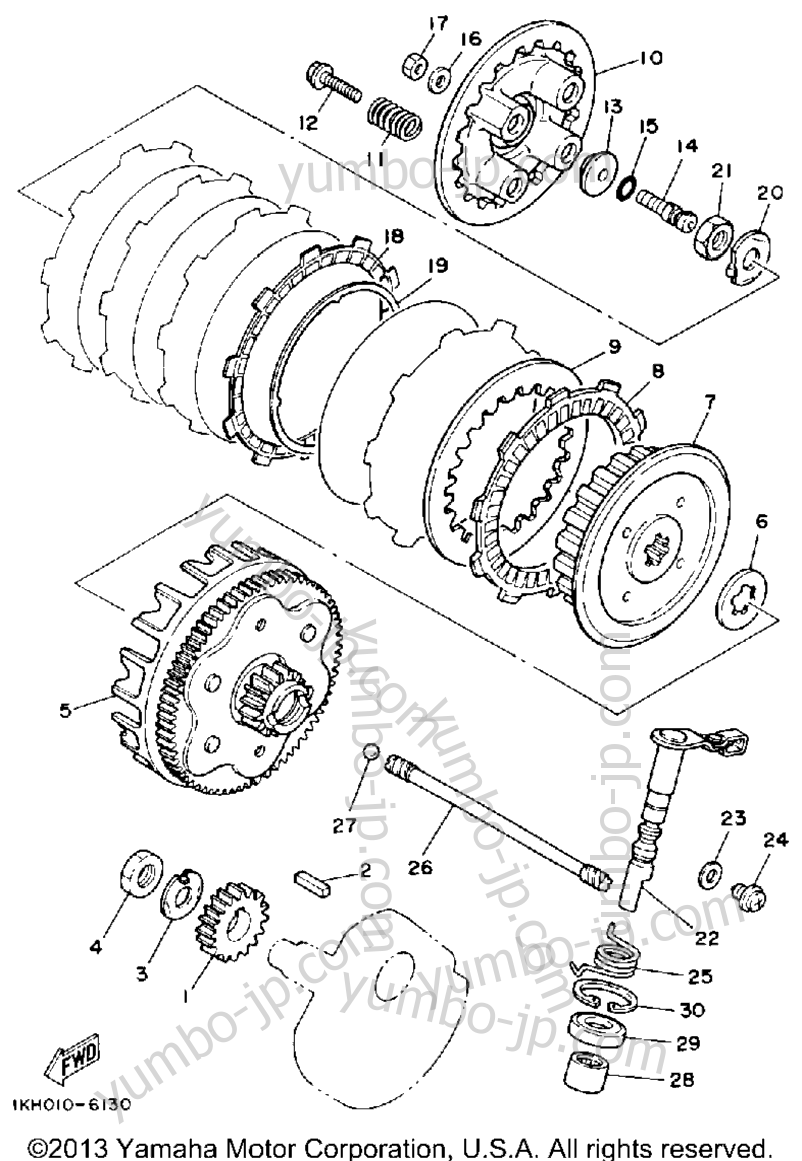 Устройство сцепления для мотоциклов YAMAHA SEROW (XT225D) 1992 г.