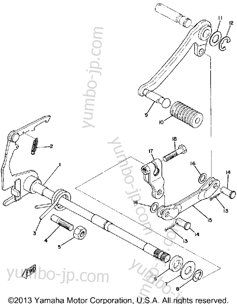 Shifter 2 для мотоциклов YAMAHA RD125B 1975 г.