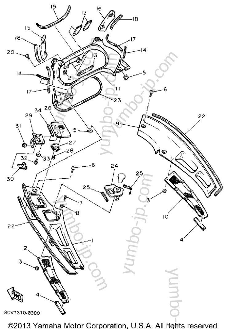 Cowling 2 для мотоциклов YAMAHA FJ1200A 1990 г.