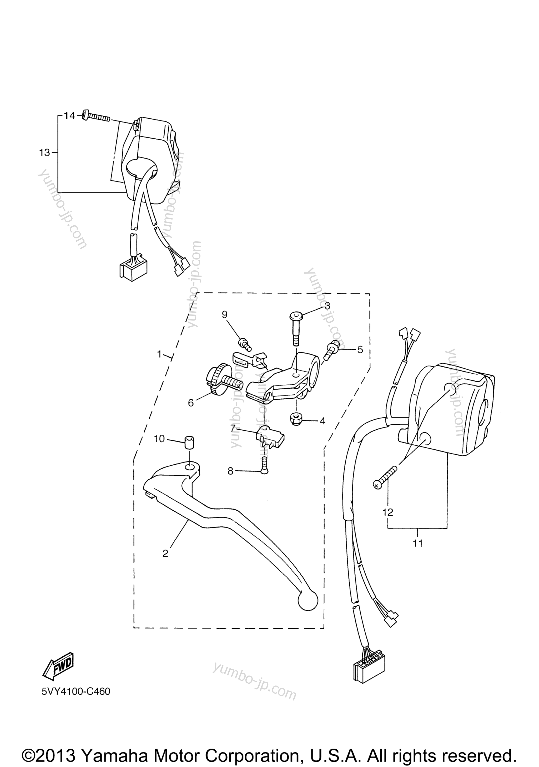 Handle Switch Lever for motorcycles YAMAHA R1 Limited Edition (YZFR1LEV) 2006 year