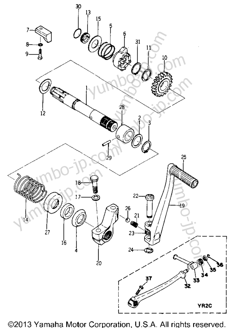 Kick - Starter для мотоциклов YAMAHA YR1 1967 г.