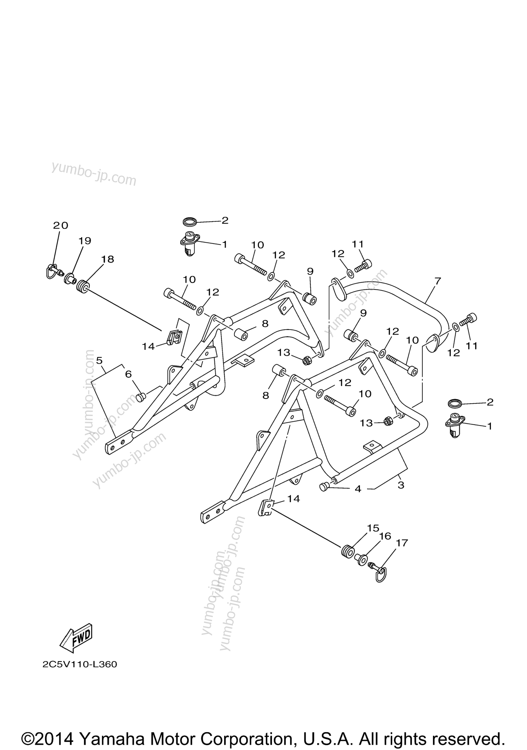 Saddlebag Mounting для мотоциклов YAMAHA STRATOLINER DELUXE (XV19CTFBCS) CA 2012 г.