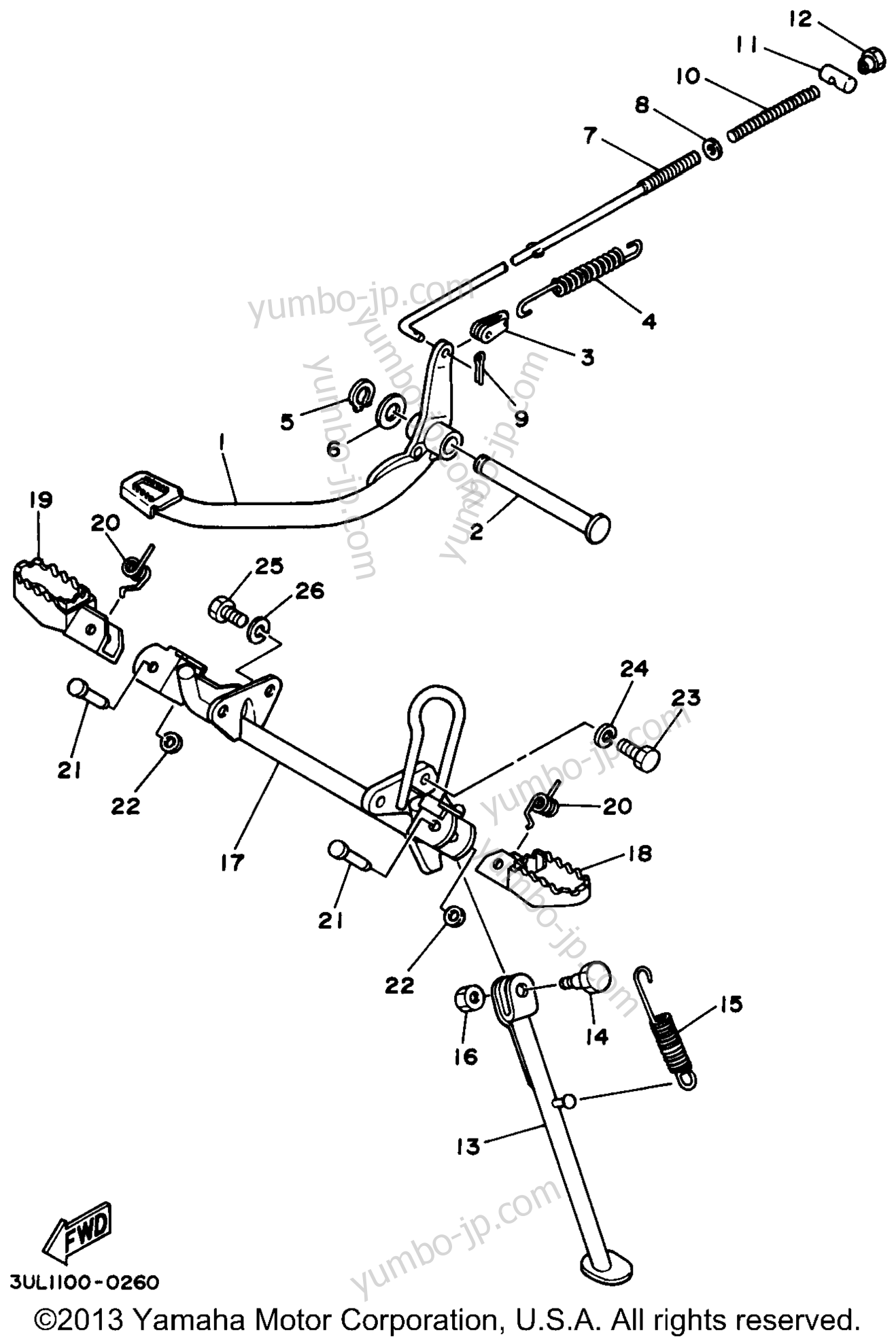 Stand - Footrest для мотоциклов YAMAHA RT100H 1996 г.