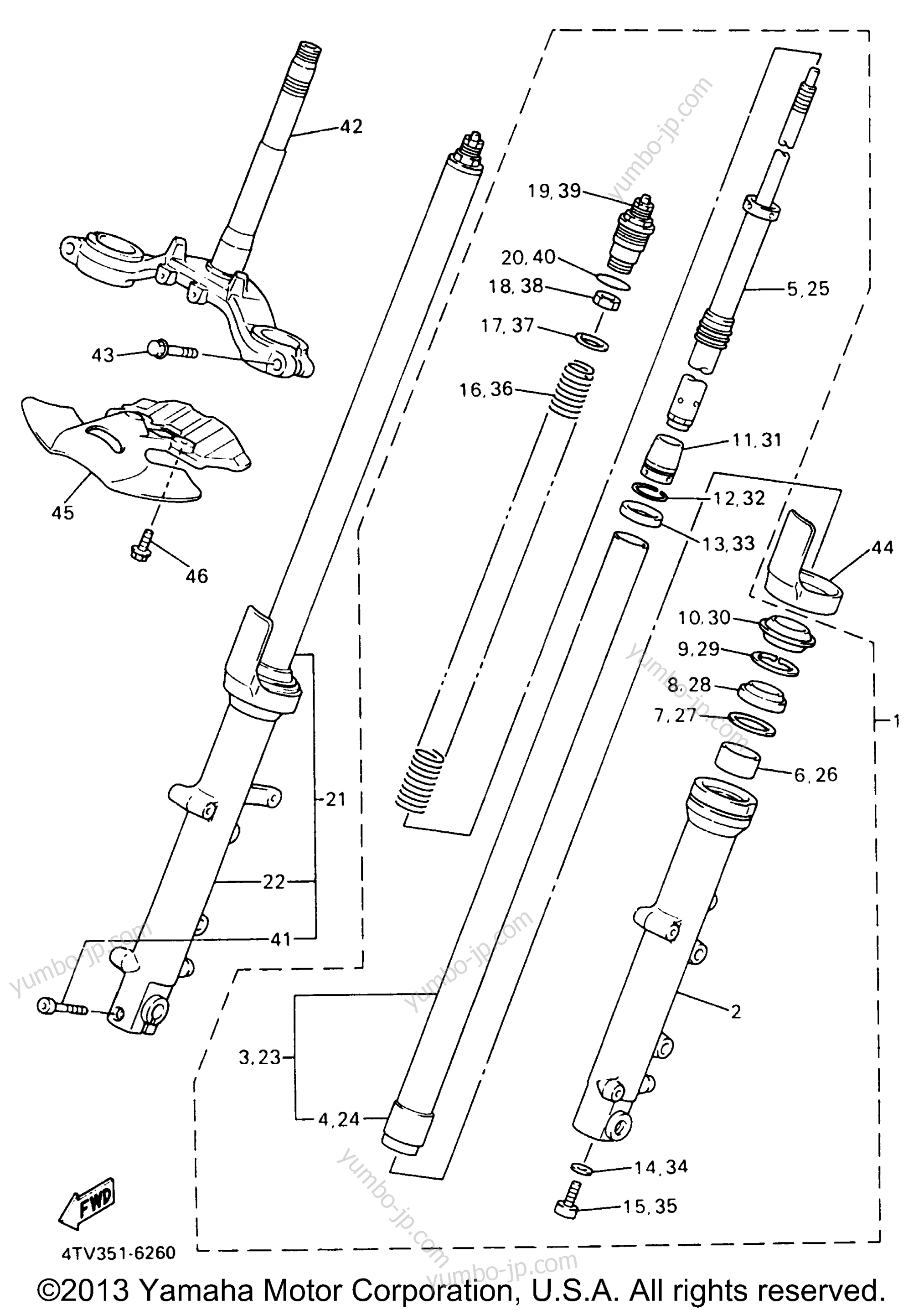 FRONT FORK для мотоциклов YAMAHA YZF600RJ 1997 г.