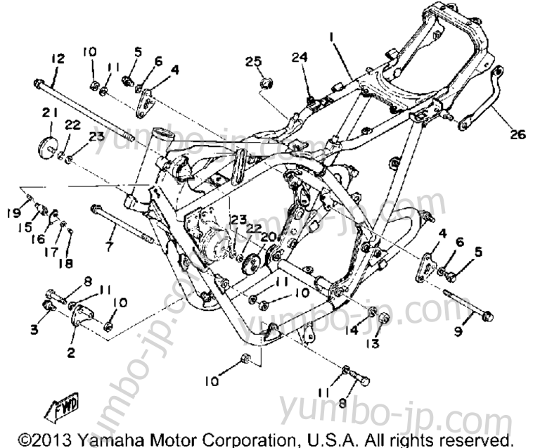 FRAME for motorcycles YAMAHA XS500 (XS500E) 1978 year