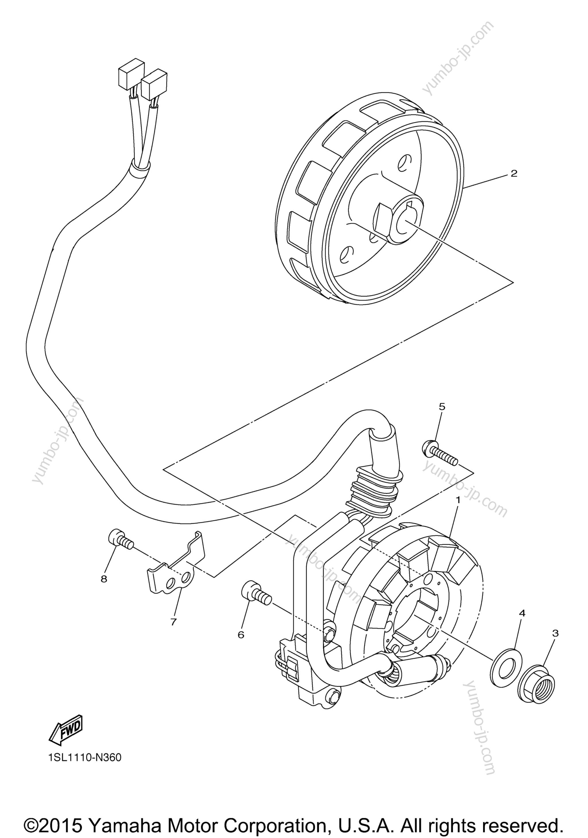 GENERATOR for motorcycles YAMAHA YZ450F (YZ450FGL) 2016 year