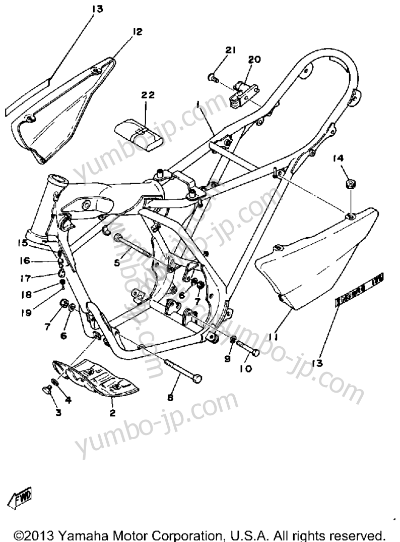 Frame Side Cover for motorcycles YAMAHA DT125E 1978 year