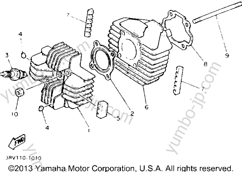 CYLINDER for motorcycles YAMAHA Y-ZINGER (PW80F) 1994 year