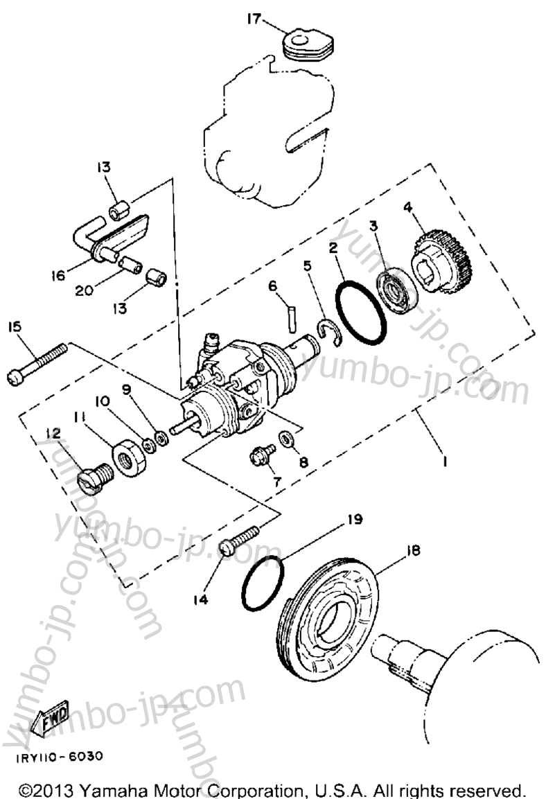 Масляный насос для мотоциклов YAMAHA BIG WHEEL (BW80U) 1988 г.