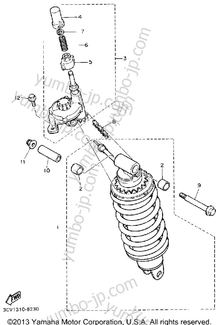 Rear Shocks for motorcycles YAMAHA FJ1200AC CA 1990 year