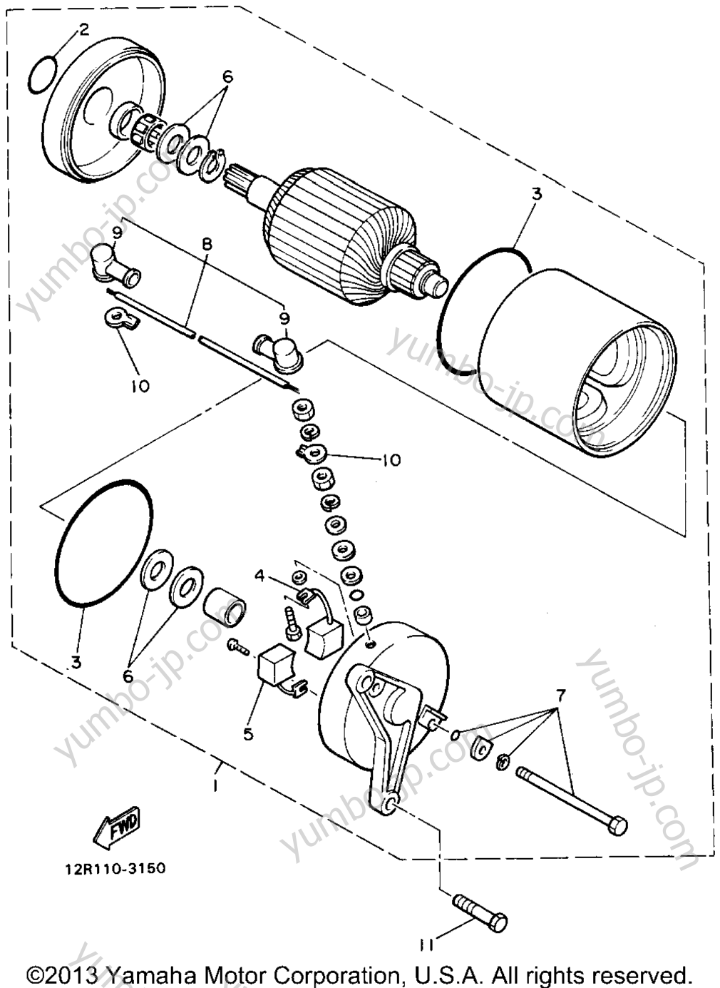 STARTING MOTOR для мотоциклов YAMAHA XS400J 1982 г.