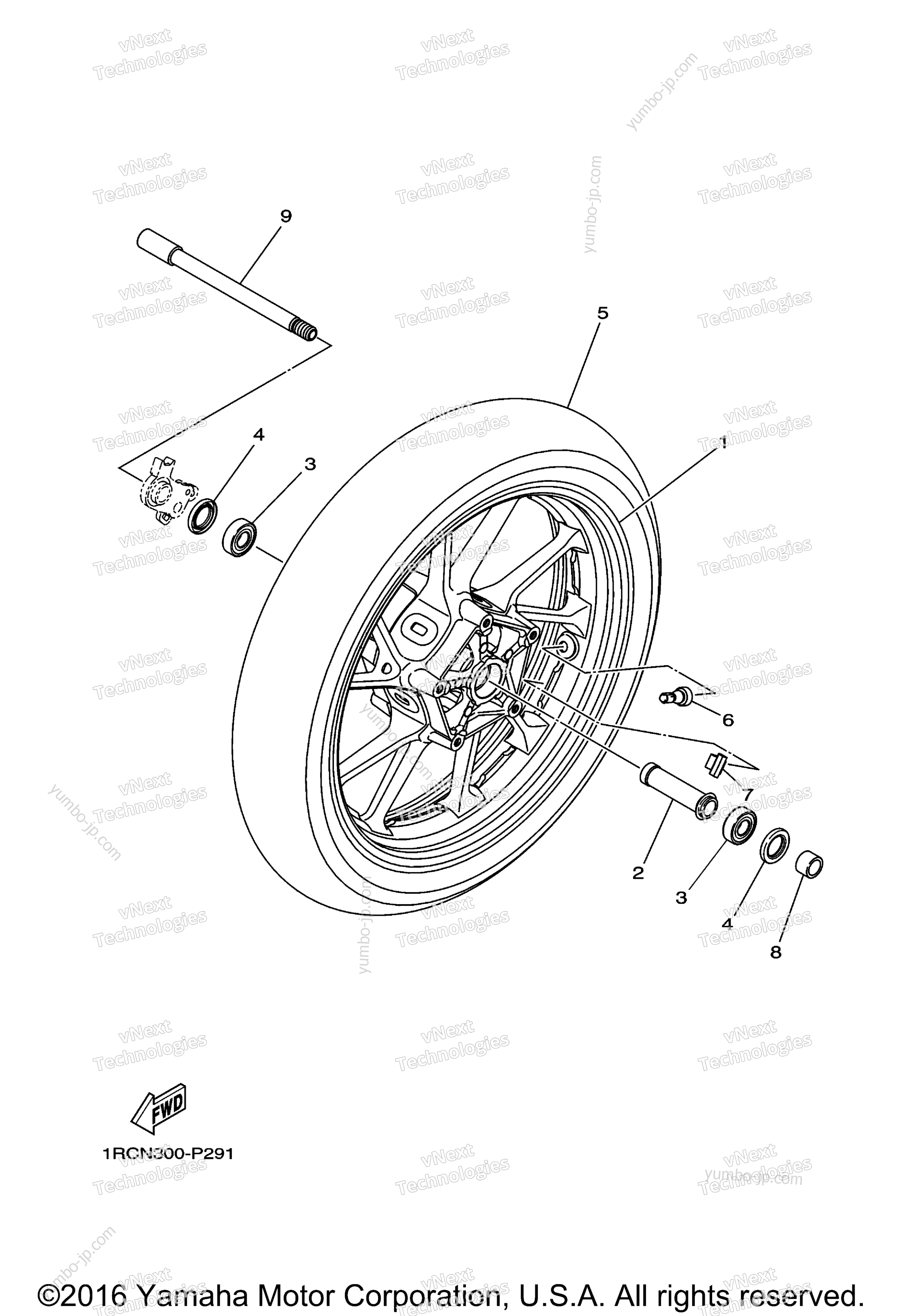 FRONT WHEEL for motorcycles YAMAHA XSR900 (XSR900HCL) CA 2017 year