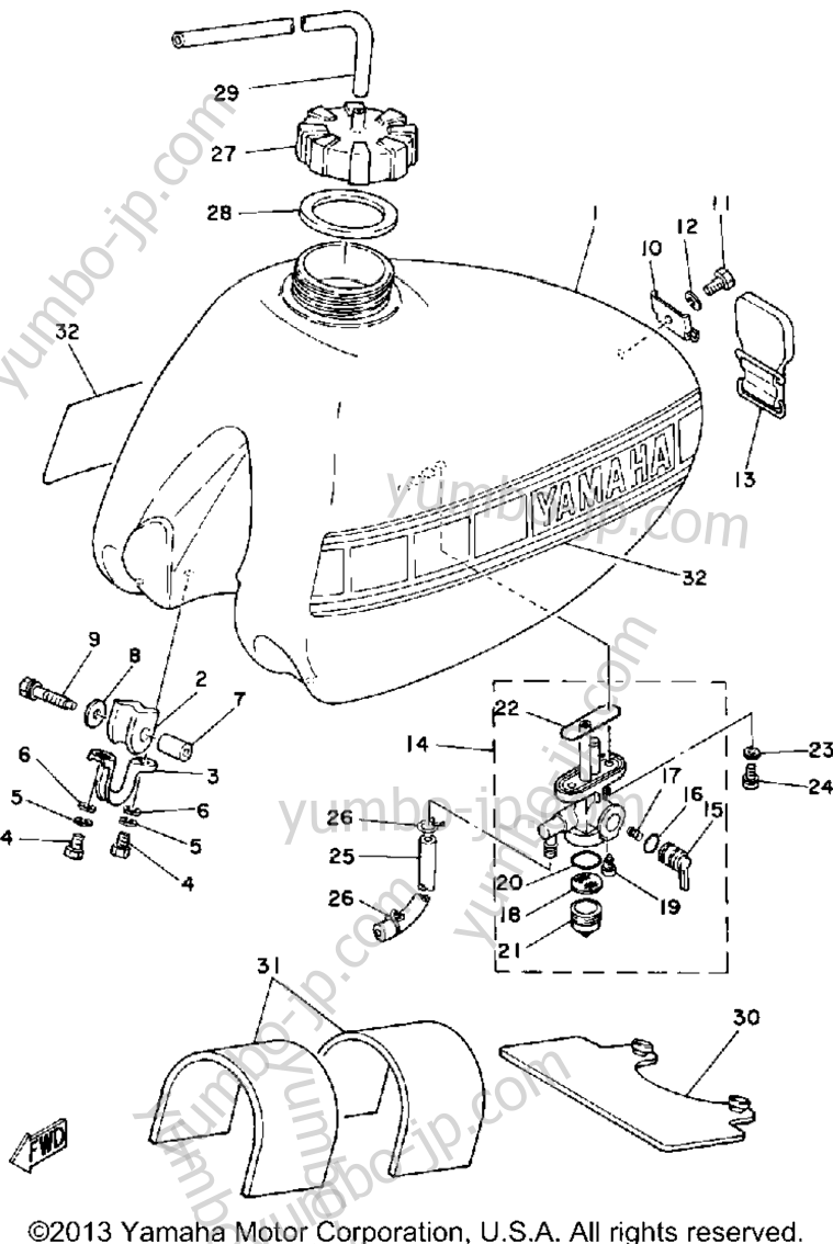 FUEL TANK for motorcycles YAMAHA IT425G 1980 year