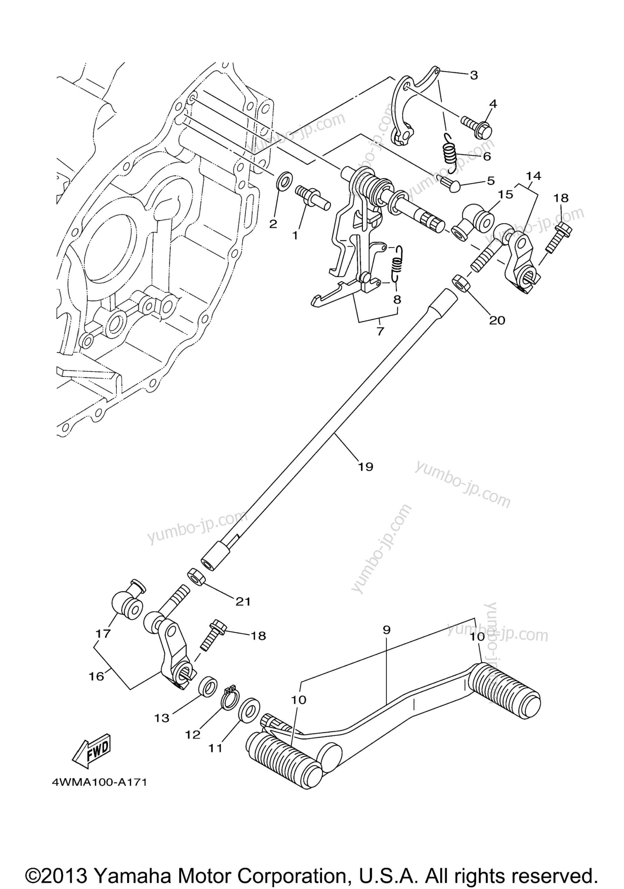 SHIFT SHAFT for motorcycles YAMAHA ROAD STAR (XV17AS) 2004 year