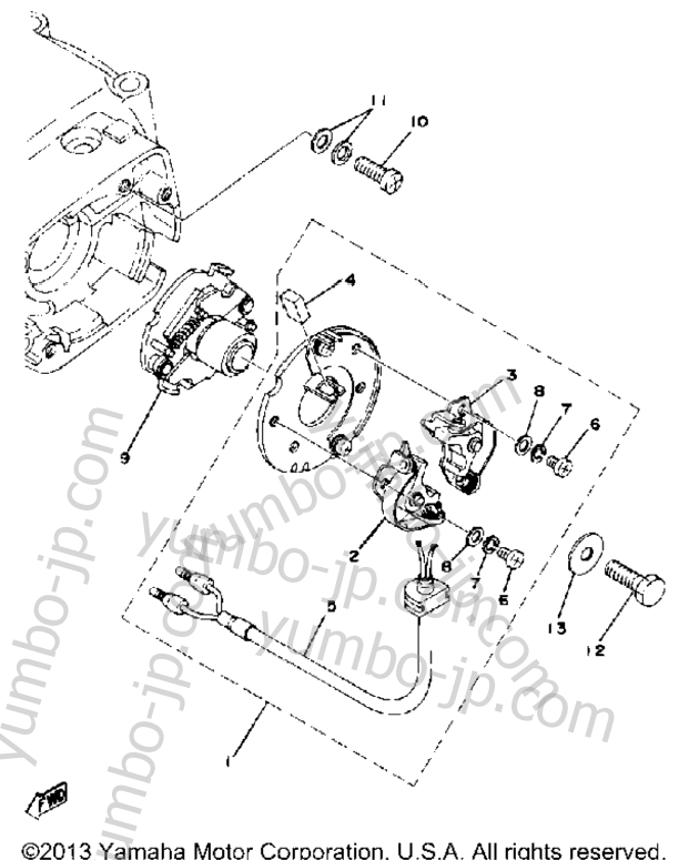 Contact Breaker - Governor для мотоциклов YAMAHA XS400-2E 1978 г.