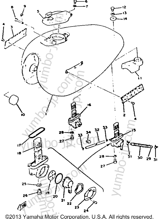 FUEL TANK for motorcycles YAMAHA XS650_2F 1979 year